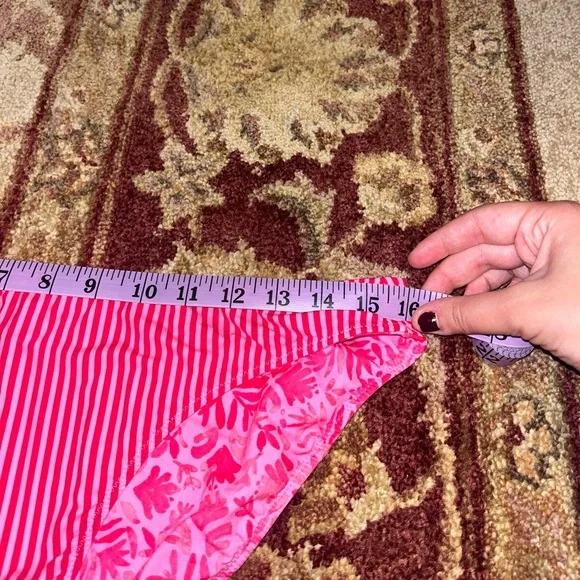 Pink Striped and Floral Reversible Vineyard Vines Bikini Set - Picture 10 of 11